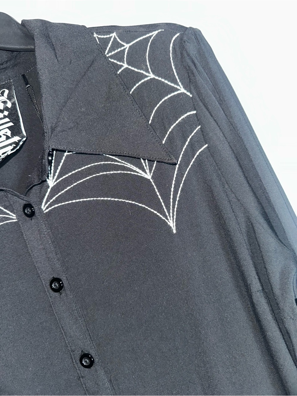 Killstar Spider Swinger Dress XL Black Spiderweb Embroidered Goth NWT - Picture 8 of 16